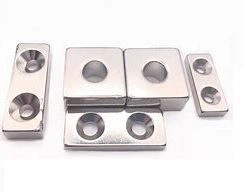 NdFeB Block Magnet with countersunk holes